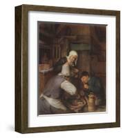 Two Farmers Enjoying a Meal-Adriaen Ostade-Framed Collectable Print