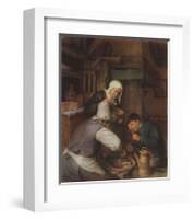 Two Farmers Enjoying a Meal-Adriaen Ostade-Framed Collectable Print