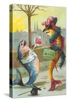Two Fashionable Fish Meet on the Street-null-Stretched Canvas