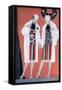 Two Fashionable Flapper Girls-null-Framed Stretched Canvas