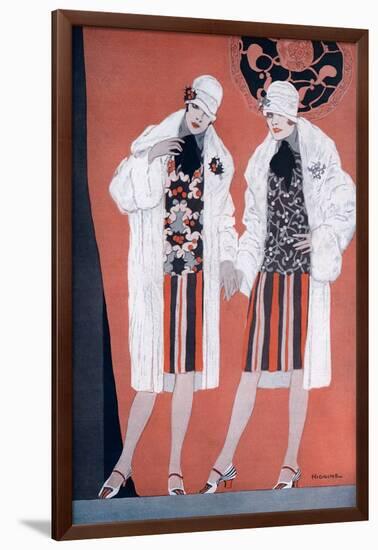 Two Fashionable Flapper Girls-null-Framed Art Print