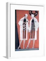 Two Fashionable Flapper Girls-null-Framed Art Print