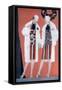 Two Fashionable Flapper Girls-null-Framed Stretched Canvas