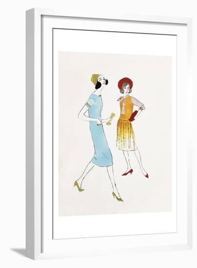 Two Female Fashion Figures, c. 1960-Andy Warhol-Framed Giclee Print