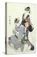 Two Female Figures-Kitagawa Utamaro-Stretched Canvas