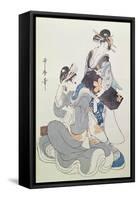 Two Female Figures-Kitagawa Utamaro-Framed Stretched Canvas