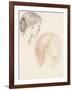 Two Female Heads, 1865-66 (Chalk on Paper)-Edward Coley Burne-Jones-Framed Giclee Print