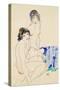 Two Female Nudes by the Water-Egon Schiele-Stretched Canvas