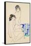 Two Female Nudes by the Water-Egon Schiele-Framed Stretched Canvas