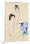 Two Female Nudes by the Water-Egon Schiele-Framed Giclee Print