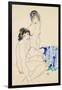 Two Female Nudes by the Water-Egon Schiele-Framed Giclee Print