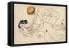 Two Female Nudes, Reclining and Kneeling-Egon Schiele-Framed Stretched Canvas