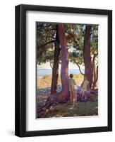 Two Female Nudes under Pine Trees-Theo van Rysselberghe-Framed Giclee Print