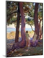 Two Female Nudes under Pine Trees-Theo van Rysselberghe-Mounted Giclee Print