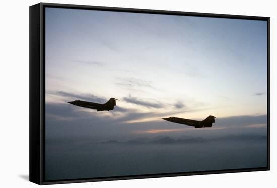 Two Fighter Planes Lockheed F-104 Starfighter in Flight-null-Framed Stretched Canvas
