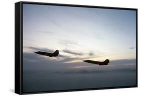 Two Fighter Planes Lockheed F-104 Starfighter in Flight-null-Framed Stretched Canvas