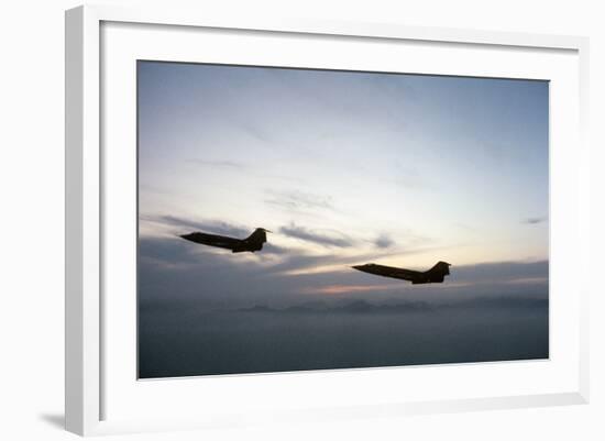 Two Fighter Planes Lockheed F-104 Starfighter in Flight-null-Framed Photographic Print