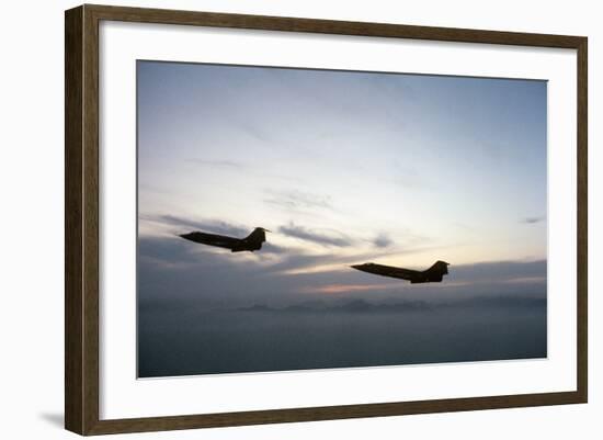 Two Fighter Planes Lockheed F-104 Starfighter in Flight-null-Framed Photographic Print