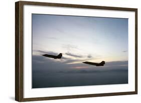 Two Fighter Planes Lockheed F-104 Starfighter in Flight-null-Framed Photographic Print