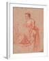 Two Figure Studies of a Young Woman, C. 1716-Jean Antoine Watteau-Framed Giclee Print