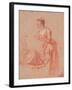 Two Figure Studies of a Young Woman, C. 1716-Jean Antoine Watteau-Framed Giclee Print