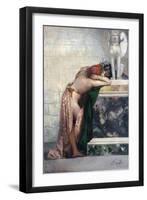 Two Figures by a Statue of Sphinx, 1870S-Henryk Siemiradzki-Framed Giclee Print