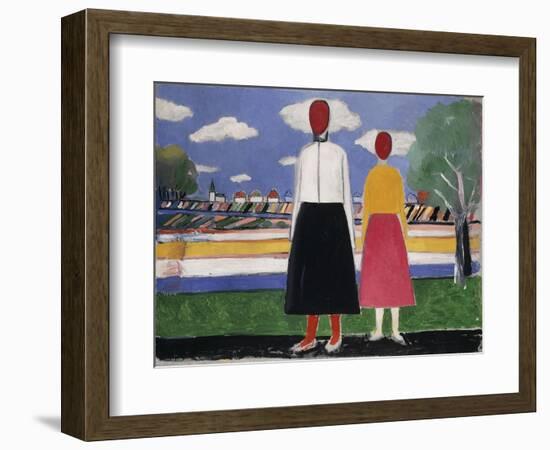 Two Figures in a Landscape, C.1931-32-Kasimir Malevich-Framed Giclee Print