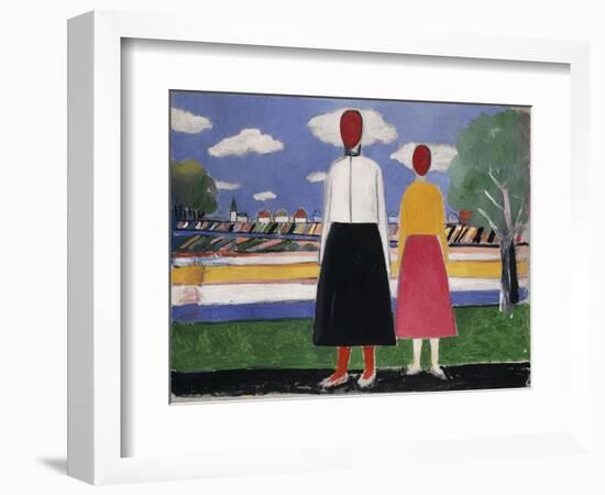 Two Figures in a Landscape, C.1931-32-Kasimir Malevich-Framed Giclee Print