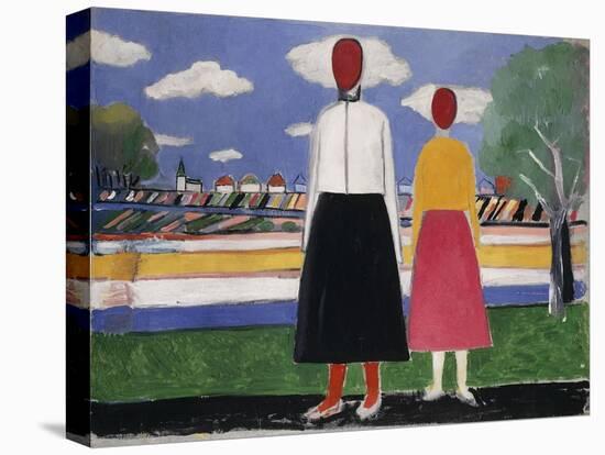 Two Figures in a Landscape, C.1931-32-Kasimir Malevich-Stretched Canvas