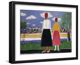 Two Figures in a Landscape, C.1931-32-Kasimir Malevich-Framed Giclee Print