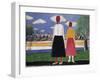 Two Figures in a Landscape, C.1931-32-Kasimir Malevich-Framed Giclee Print