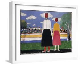 Two Figures in a Landscape-Kasimir Malevich-Framed Giclee Print