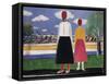 Two Figures in a Landscape-Kasimir Malevich-Framed Stretched Canvas