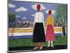 Two Figures in a Landscape-Kasimir Malevich-Mounted Giclee Print