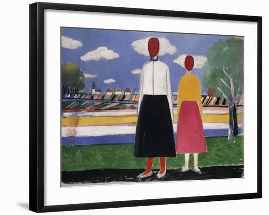 Two Figures in a Landscape-Kasimir Malevich-Framed Giclee Print