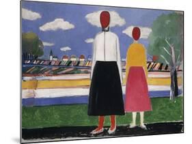 Two Figures in a Landscape-Kasimir Malevich-Mounted Giclee Print