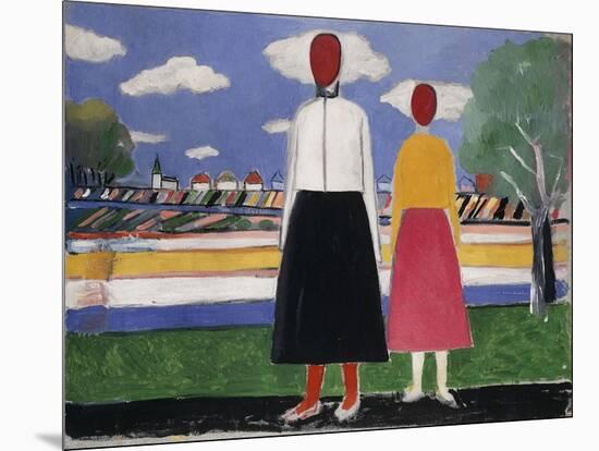 Two Figures in a Landscape-Kasimir Malevich-Mounted Giclee Print