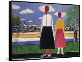 Two Figures in a Landscape-Kasimir Malevich-Framed Stretched Canvas