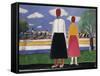 Two Figures in a Landscape-Kasimir Malevich-Framed Stretched Canvas