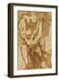 Two Figures (Preparatory Study for 'The Gates of Hell') (Lead-Pencil and Ink Wash on Paper)-Auguste Rodin-Framed Premium Giclee Print