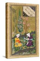 Two Figures Reading and Relaxing in an Orchard, circa 1540-50-null-Stretched Canvas