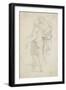 Two Figures Standing on a Flight of Steps, after Raphael (Graphite on Fine-Textured White Paper)-Edgar Degas-Framed Giclee Print