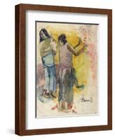 Two Figures, Study for 'Faa Iheiche', 1898-Paul Gauguin-Framed Giclee Print