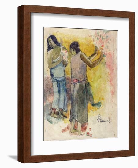 Two Figures, Study for 'Faa Iheiche', 1898-Paul Gauguin-Framed Giclee Print