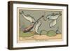 Two Fish Hook a Pan to the Hook in the Fisherman's Line.” A Good Joke” ,1936 (Illustration)-Benjamin Rabier-Framed Giclee Print