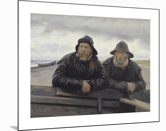 Two Fishermen Beside a Boat-Michael Ancher-Mounted Premium Giclee Print