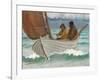 Two Fishermen from Skagen in a Sailing Boat off the Coast-Michael Ancher-Framed Giclee Print