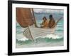 Two Fishermen from Skagen in a Sailing Boat off the Coast-Michael Ancher-Framed Giclee Print