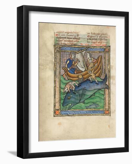 Two Fishermen on a Sea Monster-null-Framed Giclee Print