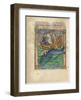 Two Fishermen on a Sea Monster-null-Framed Giclee Print